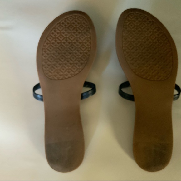 Tory Burch Gabriel Leather Flat Thong Sandals Size 8 - Picture 3 of 8